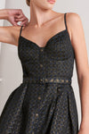 NOIR TAPESTRY WOVEN MIDI DRESS