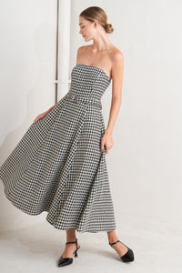 MONOCHROME BALLET WOVEN MIDI DRESS