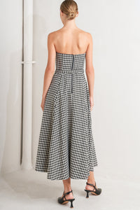 MONOCHROME BALLET WOVEN MIDI DRESS