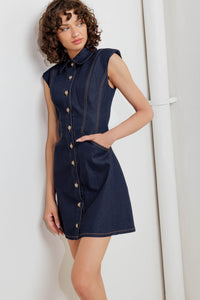 SLEEK CRAFT DENIM MINI DRESS