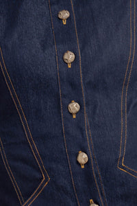 SLEEK CRAFT DENIM MINI DRESS