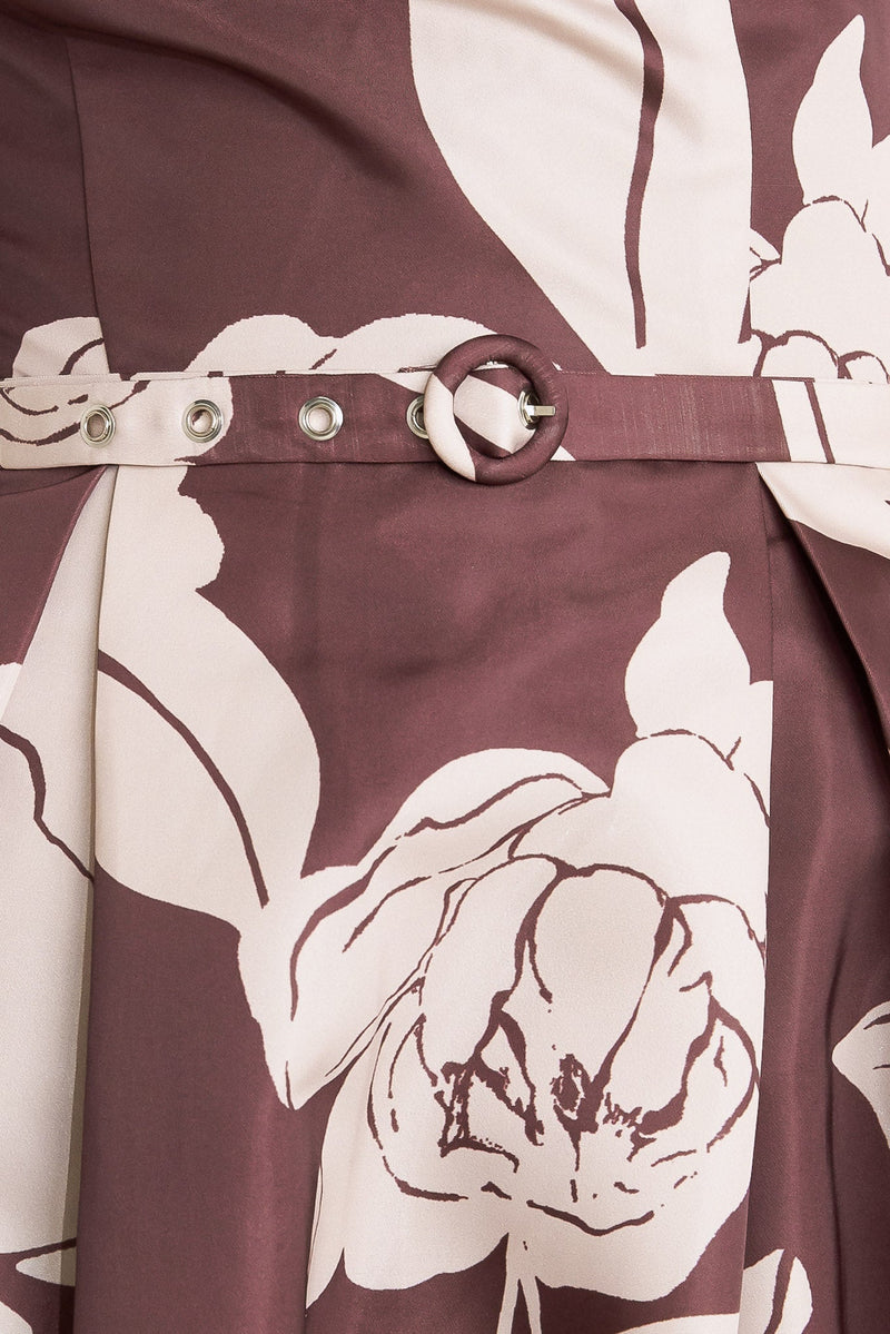 VINTAGE BLOOM STRAPLESS WOVEN MIDI DRESS