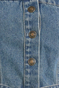 MIDNIGHT VOLUME DENIM MIDI DRESS