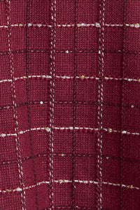 TWEED DOLL WINE WOVEN MINI DRESS