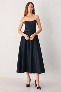 PARTY MUSE DENIM MIDI DRESS
