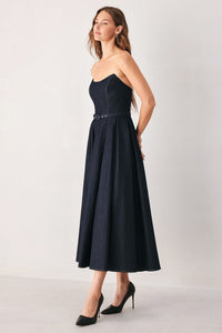 PARTY MUSE DENIM MIDI DRESS
