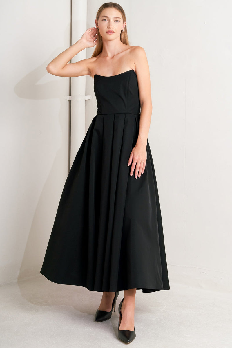 GALA NOIR WOVEN MIDI DRESS