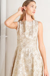 GILDED ROSE WOVEN MIDI DRESS