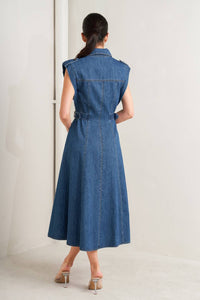 ICON VINTAGE DENIM MIDI DRESS