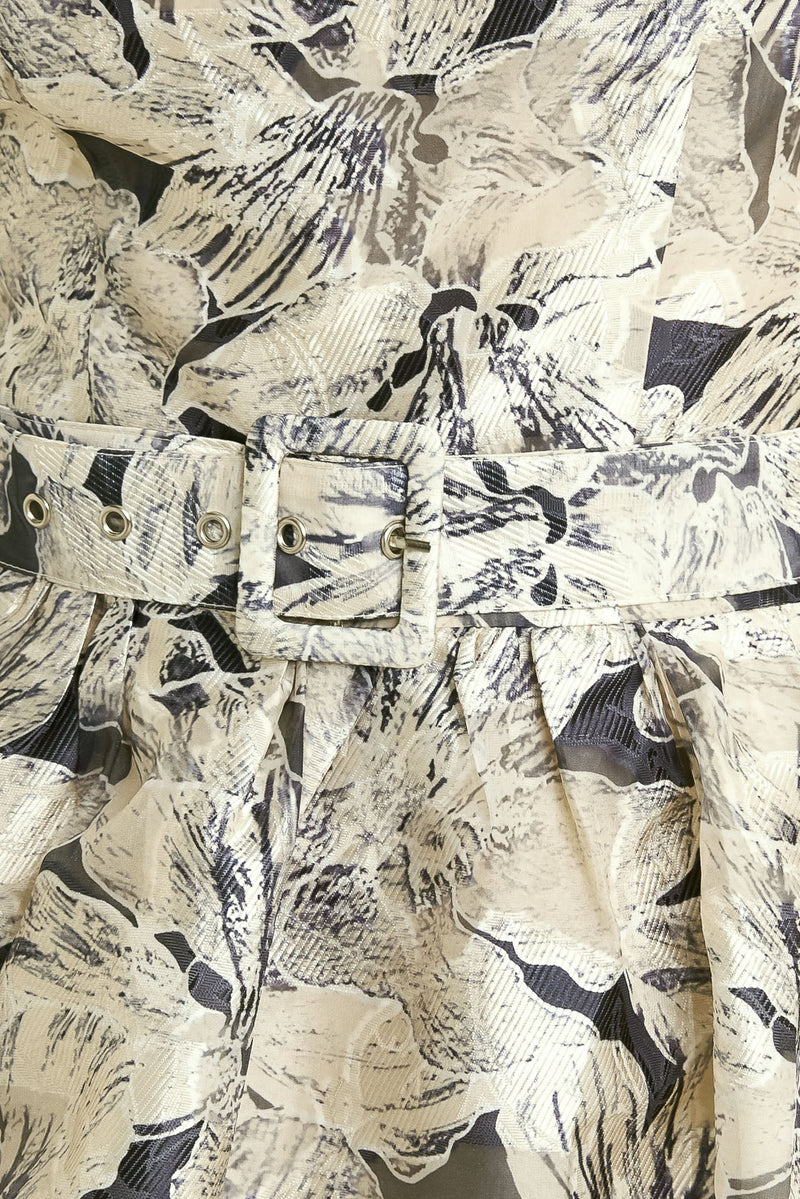 STONE LEAF WOVEN MIDI DRESS