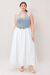 CITY TO COAST WOVEN MIDI DRESS