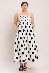DOLCE VITA POLKA DOT WOVEN MIDI DRESS
