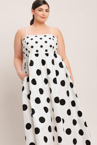 DOLCE VITA POLKA DOT WOVEN MIDI DRESS