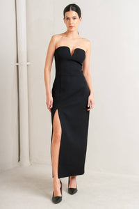 SECRET MOMENT WOVEN MIDI DRESS