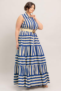 SUNSET BOARDWALK STRIP MAXI DRESS