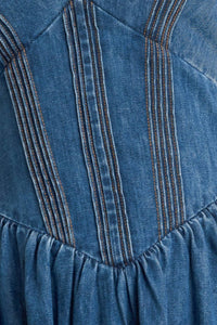 BLUE BALLET DENIM MIDI DRESS
