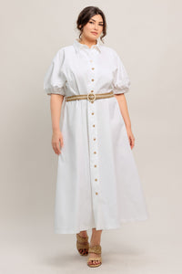 RELAXED TAILOR WOVEN MIDI DRESS