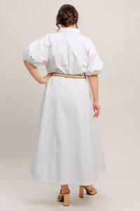 RELAXED TAILOR WOVEN MIDI DRESS