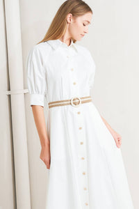 RELAXED TAILOR WOVEN MIDI DRESS