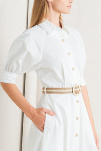 RELAXED TAILOR WOVEN MIDI DRESS