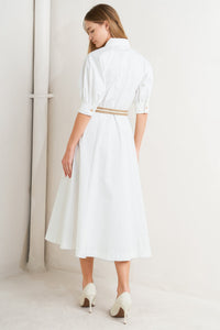 RELAXED TAILOR WOVEN MIDI DRESS