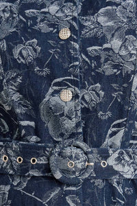 DARK BLOOM JACQUARD DENIM MIDI DRESS
