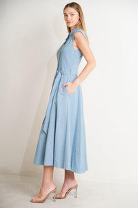 CAFE AU LAIT WOVEN MIDI DRESS
