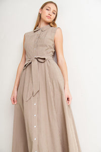 CAFE AU LAIT WOVEN MIDI DRESS