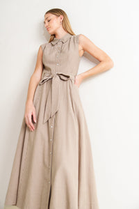 CAFE AU LAIT WOVEN MIDI DRESS