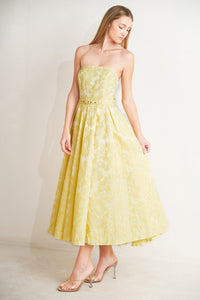 BUTTERCUP BLOOM WOVEN MIDI DRESS