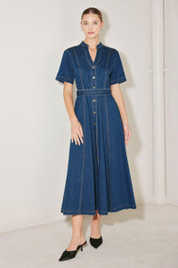SATURN STREET DENIM MIDI DRESS