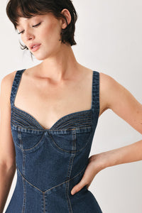 WESTERN CHARM DENIM MIDI DRESS