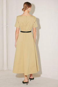 WARM STONE EDIT WOVEN MIDI DRESS