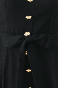 LOVELY NOIR WOVEN MIDI DRESS