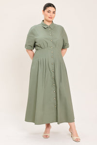 COUNTRYSIDE CHARM WOVEN MIDI DRESS