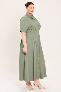 COUNTRYSIDE CHARM WOVEN MIDI DRESS