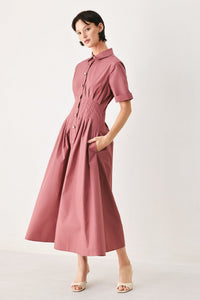 COUNTRYSIDE CHARM WOVEN MIDI DRESS