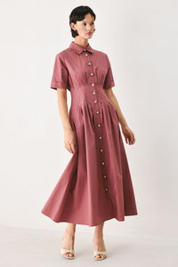 COUNTRYSIDE CHARM WOVEN MIDI DRESS