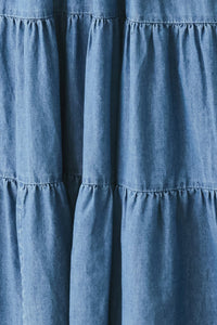 OCEAN SKY DENIM MIDI DRESS