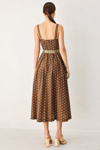 PARISIAN DOT WOVEN MIDI DRESS