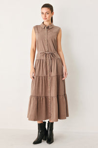 RUSTIC ROMANCE WOVEN MIDI DRESS