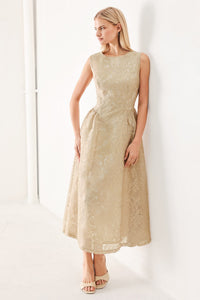 EVENING BLOSSOM ORGANZA MIDI DRESS