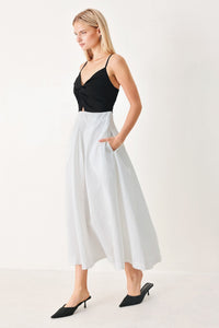 MODERN CONTRAST MIDI DRESS