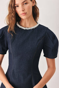 SWEET INDIGO DENIM MINI DRESS