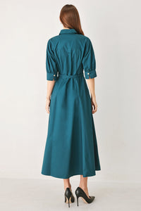 EVERYDAY TAILORED WOVEN MIDI DRESS