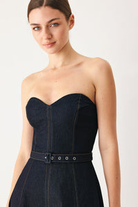 ICONIC INDIGO DENIM MIDI DRESS