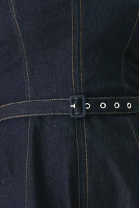 ICONIC INDIGO DENIM MIDI DRESS