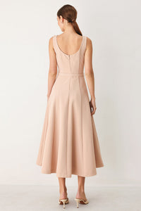 BLUSH HOUR WOVEN MIDI DRESS