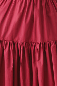 BERRY ROMANCE WOVEN MIDI DRESS