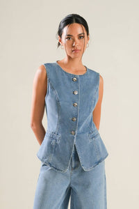 Adventure Awaits Denim Vest